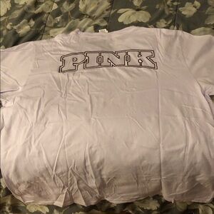 Pink Victoria’s Secret Purple Whisper campus cotton t shirt size XL